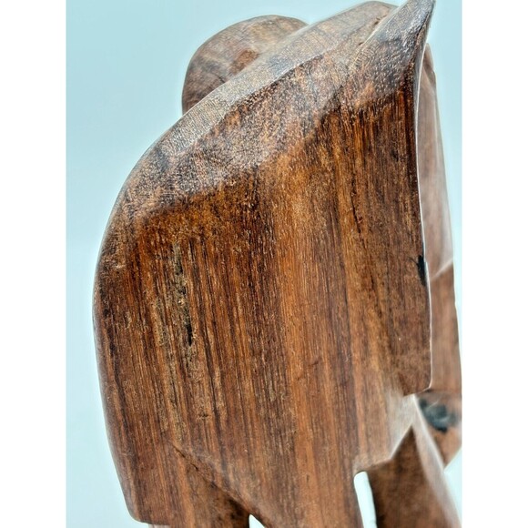 Vintage Hand Carved Wooden Elephant Figurine Rosewood Primitive Africa‎ 5.5"H - Picture 8 of 12